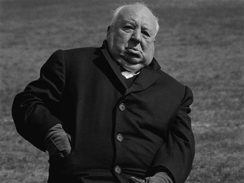 Hitchcock pendant le tournage